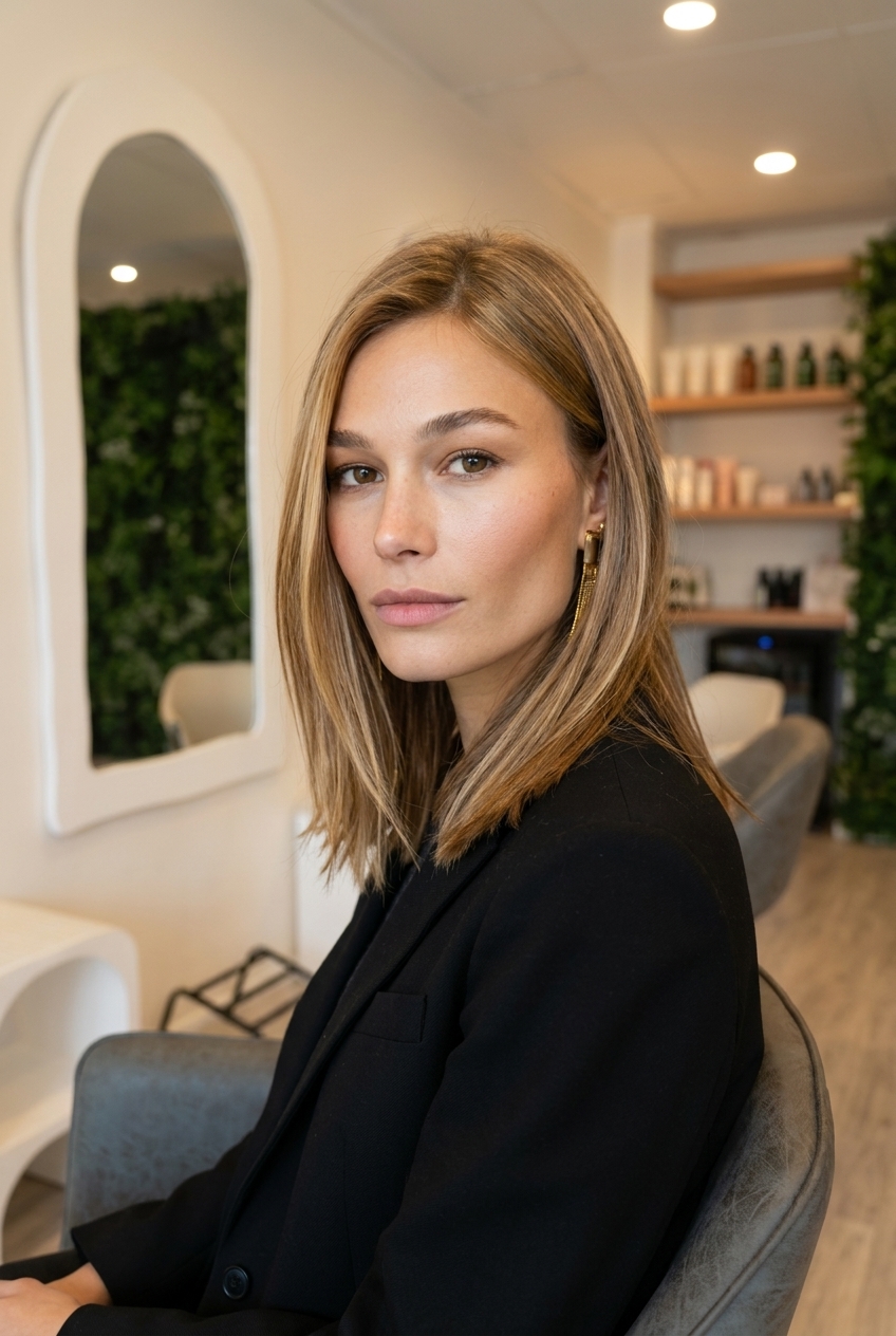Glossy honey blonde finish — apothecary-led